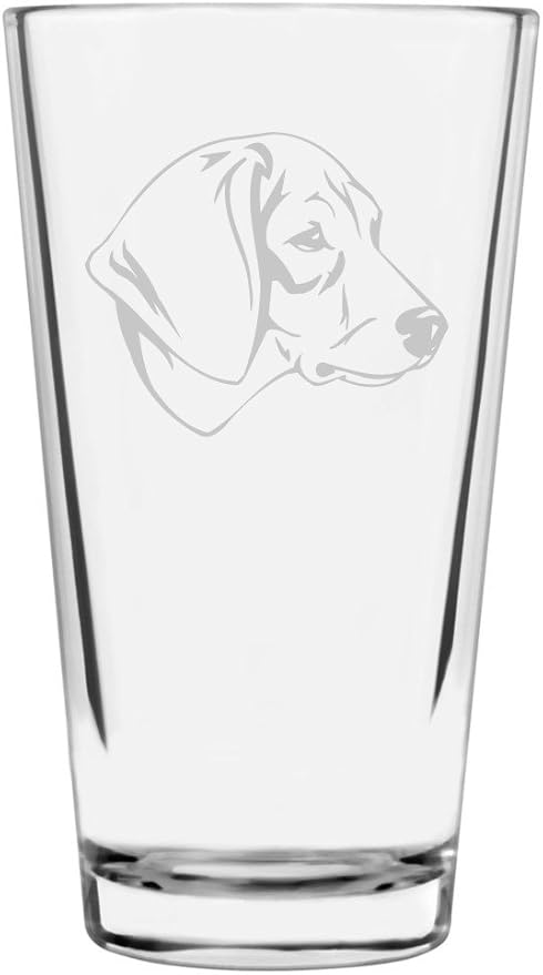Schillerstovare Schiller Hound Custom Personalized Dog Themed Etched All Purpose 16oz Pint Glass