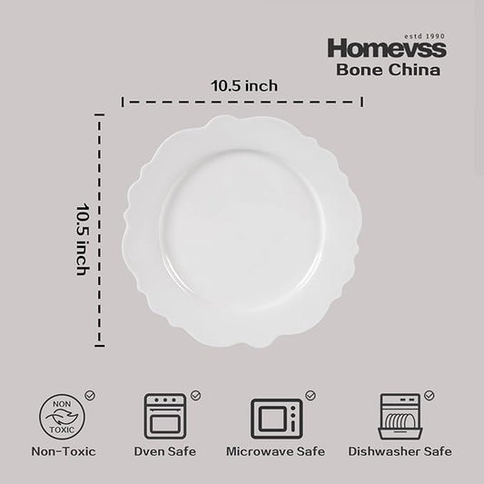 HomeVss, New Bone China Dinnerware Set Embossed Winds, Service for 8-40pc Set