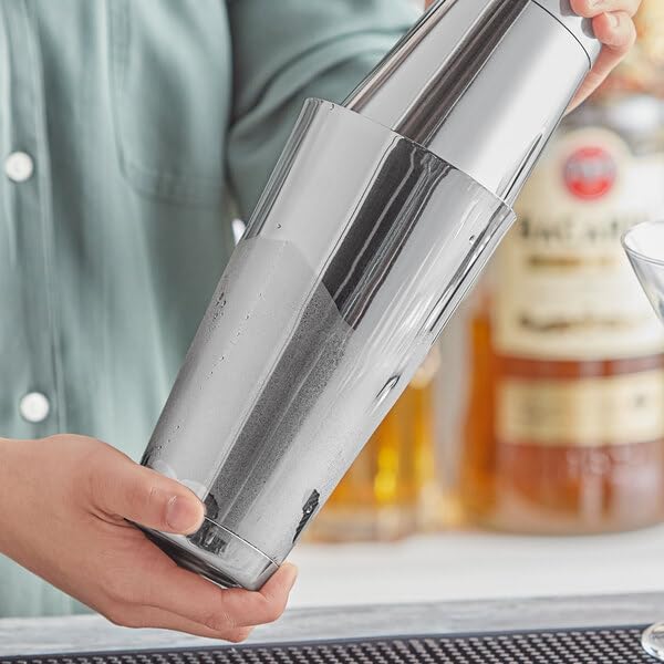 28 oz Stainless Steel Cocktail Shaker Tin, Silver, Full Size, 7 Inches Height, Dishwasher Safe, Professional Bar Tool