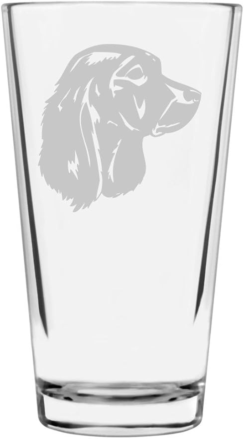 German Spaniel Deutscher Wachtelhund Custom Personalized Dog Themed Etched All Purpose 16oz Pint Glass