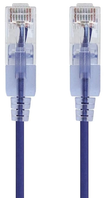 Monoprice Cat6A 5ft Purple 10-Pk Patch Cable UTP 30AWG 10G Pure Bare Copper Snagless RJ45 SlimRun Series Ethernet Cable