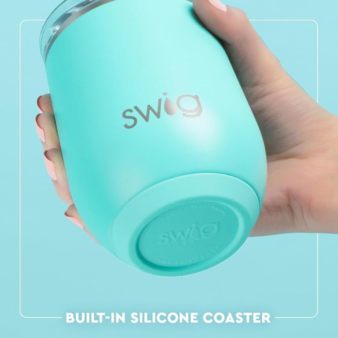 Swig Life 12oz Wine Tumbler with Lid, Stainless Steel, Dishwasher Safe, Portable, Triple Insulated Wine Tumbler (Book Club)