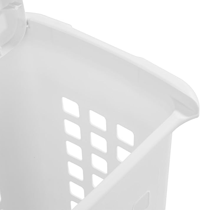 Sterilite Rectangular LiftTop Laundry Hamper with Lid, Handles to Easily Carry Clothes Between the Laundry Room and Bedroom, Plastic, White, 8-Pack