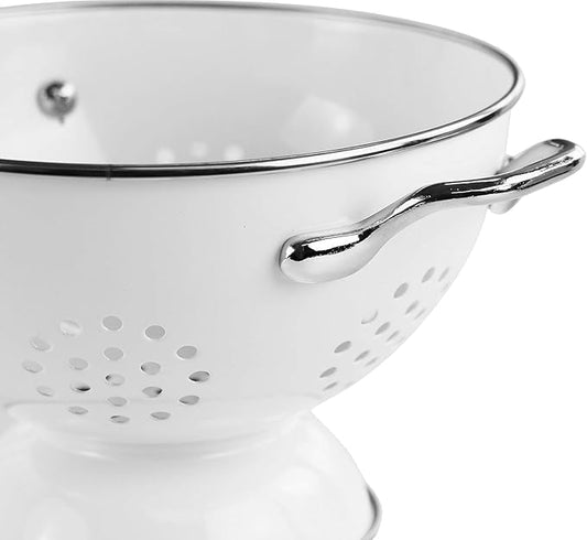 Calypso Basics by Reston Lloyd Powder Coated Enameled Colander, 3 Quart, White,80300
