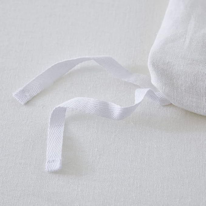 EVERLY 100% Pure Linen Duvet Cover Set Oversized King Size 120X98Inch 3pcs (1 Duvet Cover,2 Pillowcases) Soft and Breathable for All Season with Coconut Button Closure,Suitable for Hot Sleepers-White