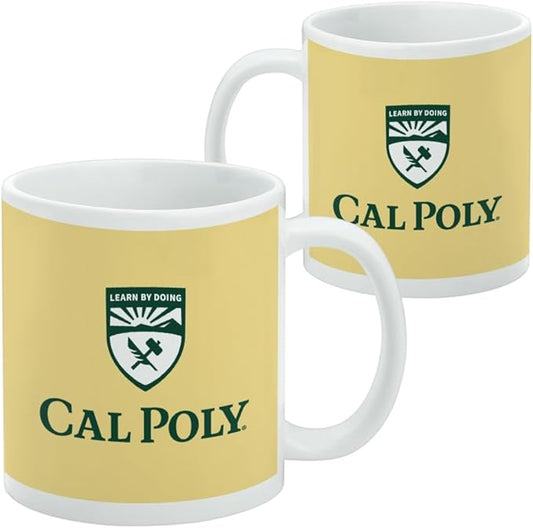 Cal Poly Primary Logo Ceramic Coffee Mug, Novelty Gift Mugs for Coffee, Tea and Hot Drinks, 11oz, White