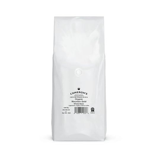 Cameron's Coffee Roasted Whole Bean Coffee, Organic Mountain Gold, 4 Pound