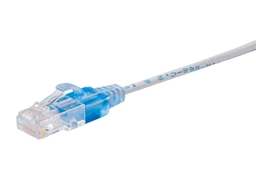 Monoprice Cat6A 20ft White 10-Pk Patch Cable UTP 30AWG 10G Pure Bare Copper Snagless RJ45 SlimRun Series Ethernet Cable