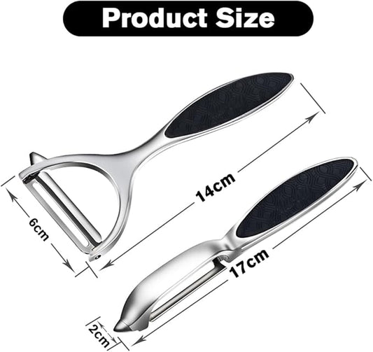 Vegetable Peeler, Potato Peelers for Kitchen Stainless Steel Multi-function Set Fruit Peeler For Kitchen and Household Tools Y & I Shape Swivel Blades with 2 Orange Citrus Peelers