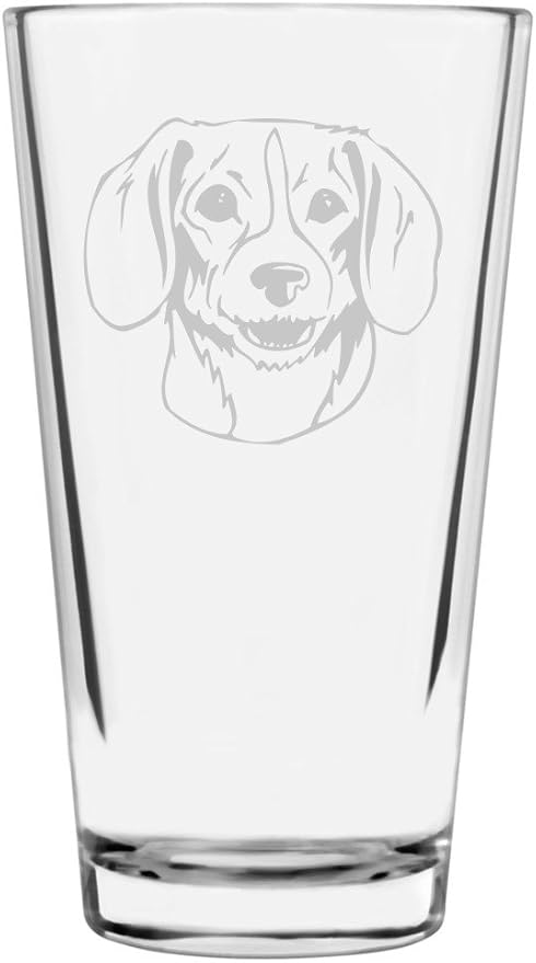 Kerry Beagle Custom Personalized Dog Themed Etched All Purpose 16oz Pint Glass