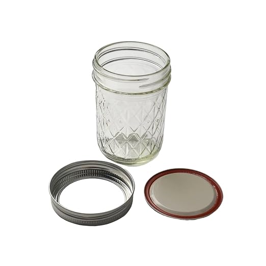 Ball - 8 oz Quilted Mouth Glass Mason Jars | 11 Pack Jars with Airtight Lids | Large Glass Jar for Food Storage with Lids | Ideal for Canning, Fermentation, Pickling, Kombucha Brewing | Set of 11