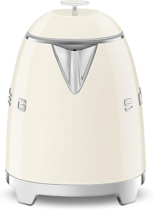 SMEG Mini 50's Retro Style 3 Cup Electric Kettle with Double Wall Anti Slip Base and Water Level Indicator (Cream)