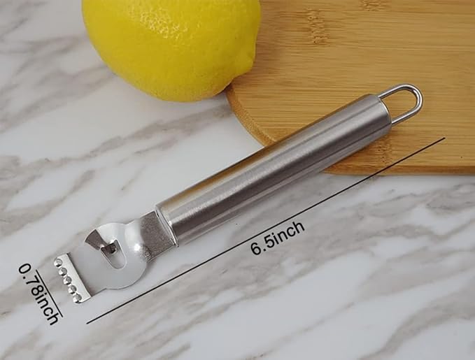 2Pcs Stainless Steel Lemon Zester Grater with Hole Citrus Orange Peeling Tool Fruit Peelers Mandolines and Slicers Graters, Peelers and Slicers