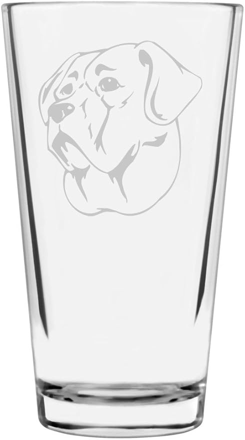 Broholmer Danish Mastiff Custom Personalized Dog Themed Etched All Purpose 16oz Pint Glass