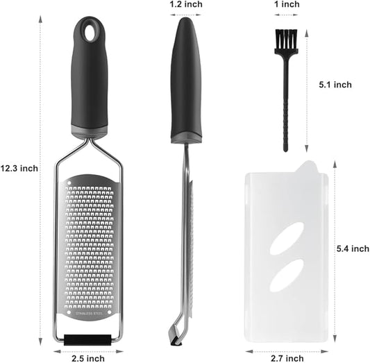 Upgraded Lemon Zester & Cheese Grater,Food Grade Stainless Steel None-Slip Handle Grater for Chocolate, Ginger and Garlic,Durable and Easy-To-Clean(Dishwasher Safe)