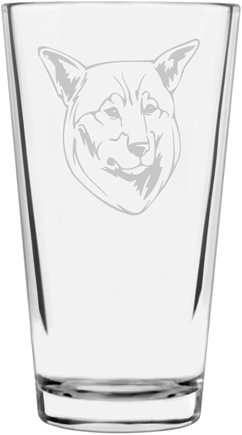 Jamthund Swedish Elkhound Custom Personalized Dog Themed Etched All Purpose 16oz Pint Glass