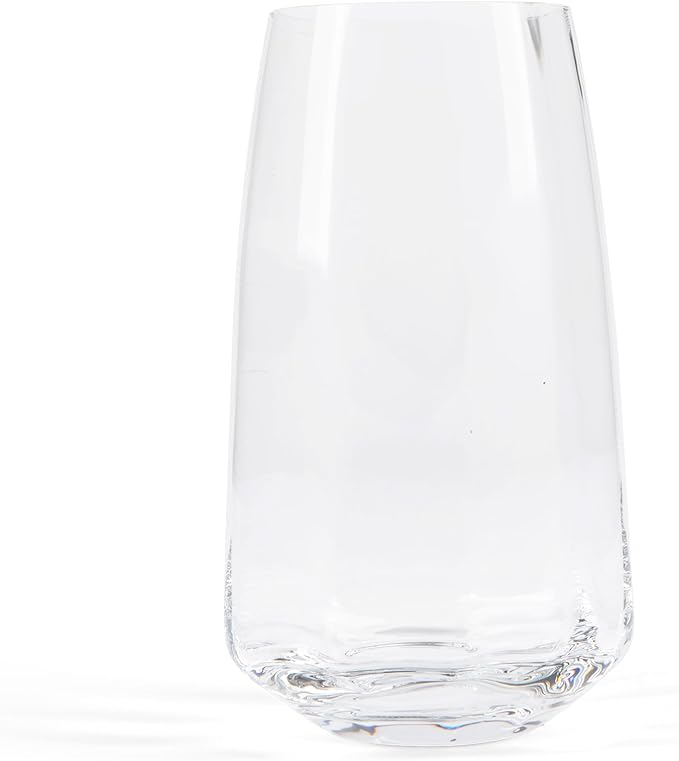 Larder & Vine Crystalline Glassware Tumbler Set, Artisan Drinkware for Cocktails, Water, Whiskey or Spirits, Handmade in Poland (Cafe Tall)