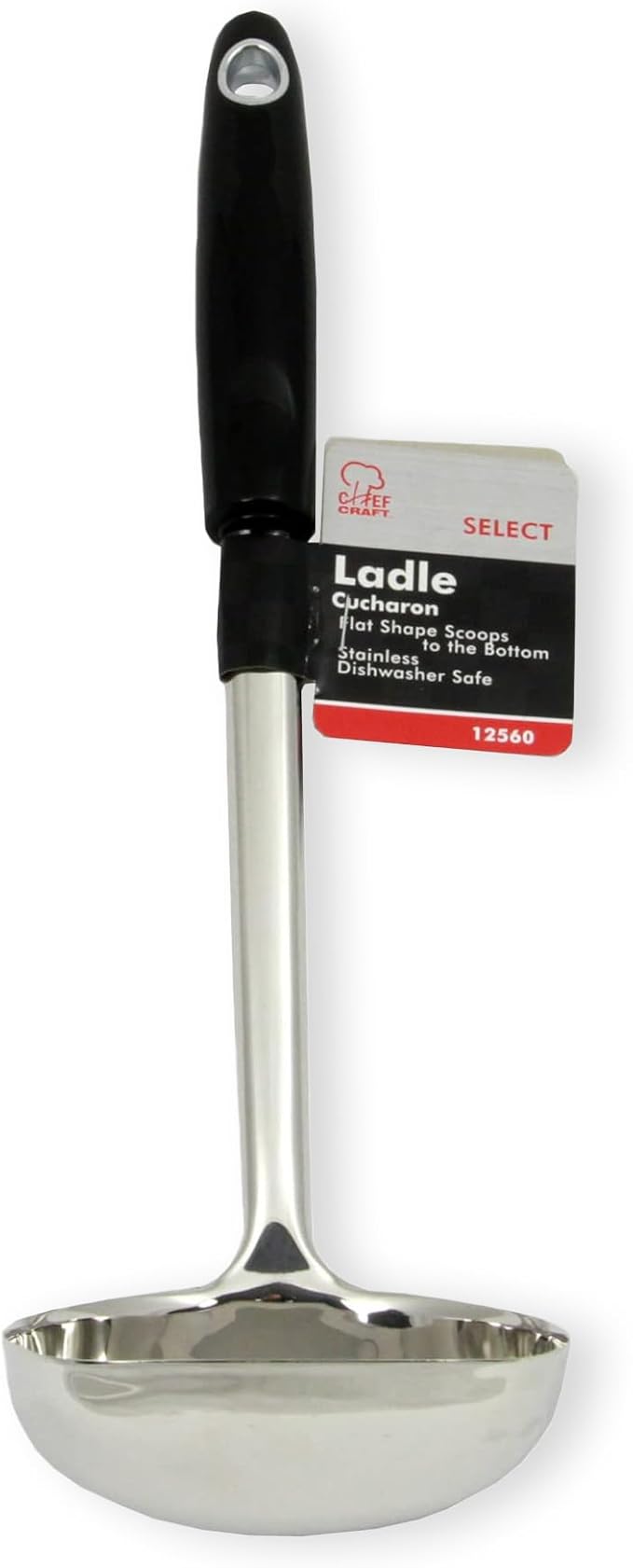 Chef Craft Select Ladle, 12 inch, Stainless Steel