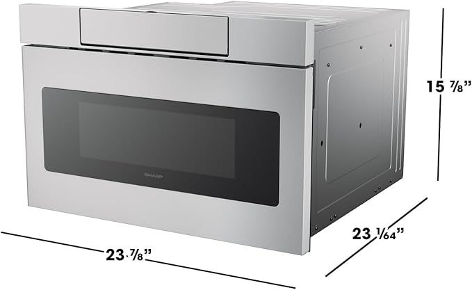 SHARP SMD2470ASY Microwave Drawer Oven, 24-inch, 1.2 Cubic Feet, 950 Watt, Concealed Control Panel with Digital LCD Display, Stainless Steel
