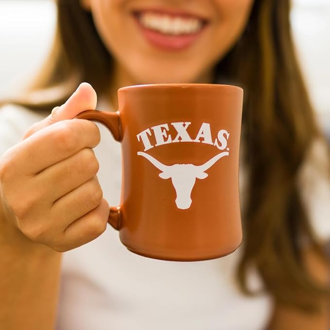 Texas Longhorns Ceramic 16oz Sculpted Mug – Official Team Logo Coffee Cup – Handwash Recommended – Individually Boxed