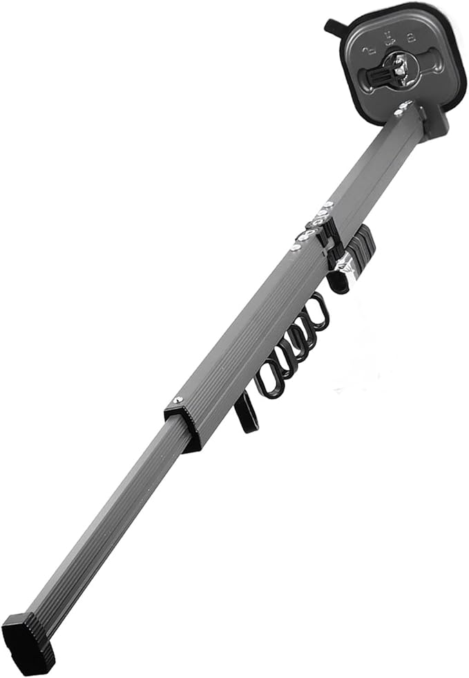 GOTOTOP 吸盤式物干し Retractable Laundry Rack, Aluminium, Space Saving Clothes Drying Rack with Strong Suction Cups, 92cm for Indoor and Outdoor Use