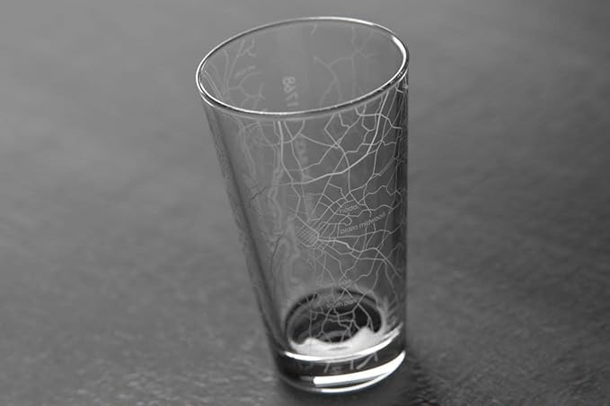 Well Told Engraved Charlotte North Carolina Map Pint Glass, Etched Beer Gift (16 oz, Clear) City Map Pint, Custom City Glassware, Gifts For Beer Lovers