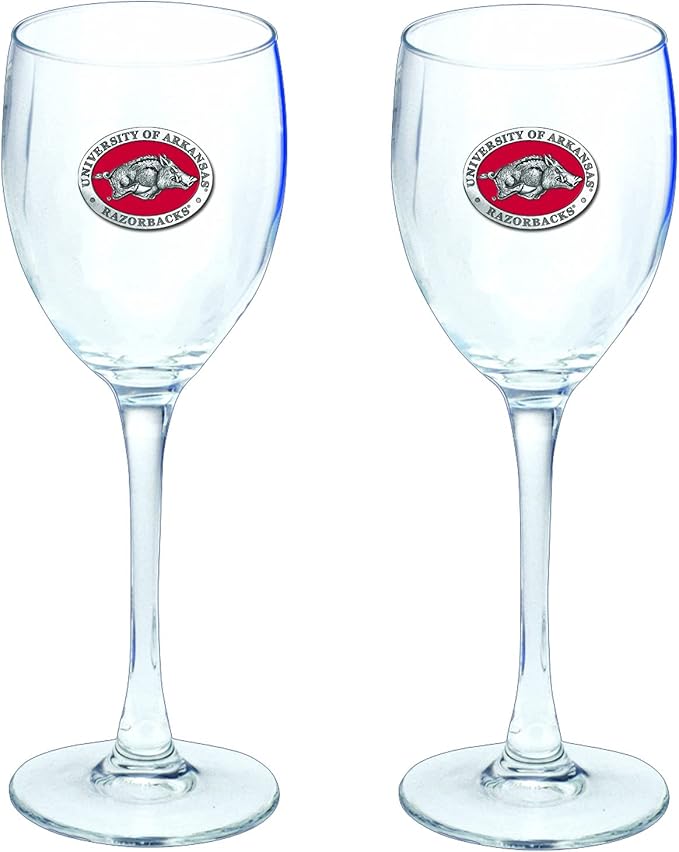 Heritage Pewter Arkansas Glass Goblets β Set of 2 | 12 OZ Goblet Wine Glasses | Expertly Crafted Pewter Glass