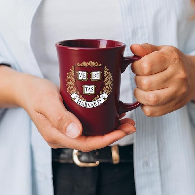 Harvard Crimson Ceramic 16oz Sculpted Mug – Official Team Logo Coffee Cup – Handwash Recommended – Individually Boxed