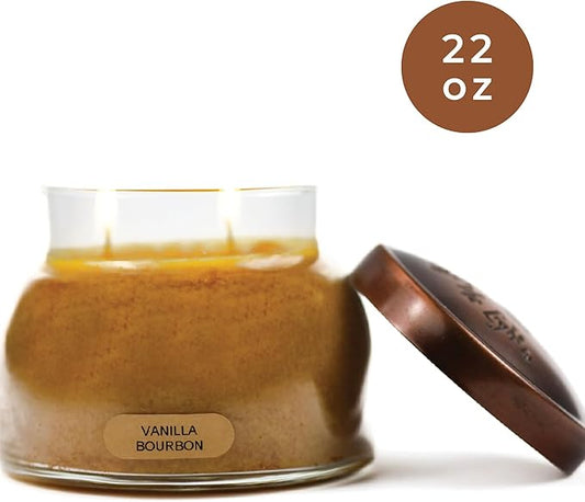 A Cheerful Giver - Vanilla Bourbon - 22oz Mama Scented Candle Jar with Lid - Keepers of The Light - 125 Hours of Burn Time, Gift Candle, Brown