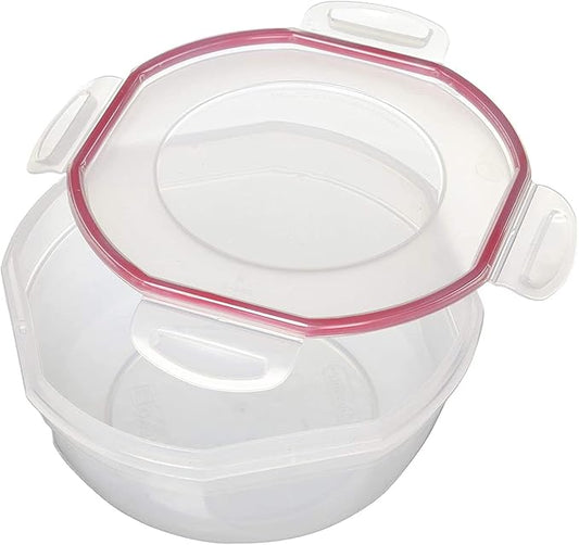 Sterilite Ultra-Seal 2.5 Qt Bowl, Airtight Food Storage Container, Plastic, Latching Lid, Microwave and Dishwasher Safe, Clear With Red Gasket, 1-Pack