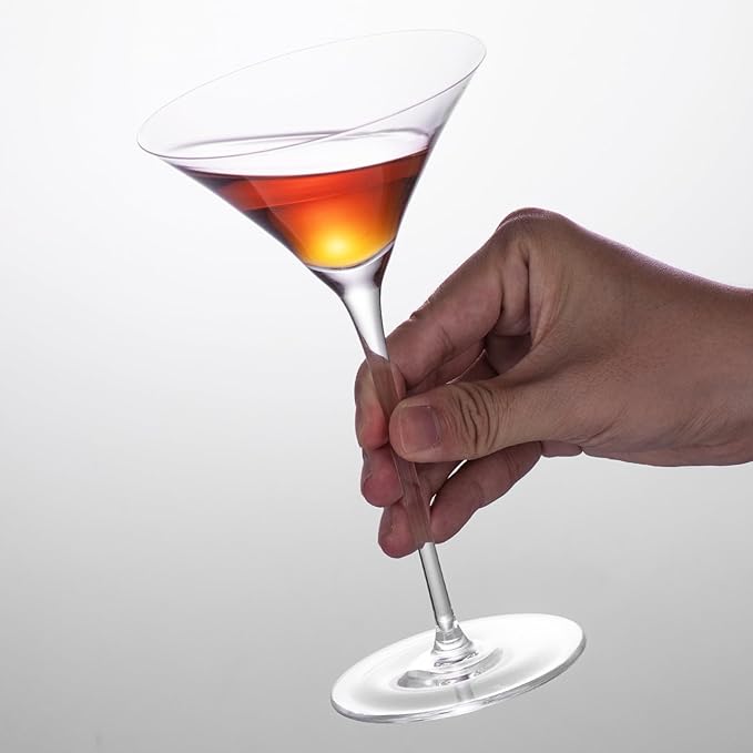 KAMMAK Martini Glasses Set of 2, 4.73 oz Clear Crystal Cocktail Glasses with Stem, Reusable Cocktail Glassware for Wedding Birthday Party, Bar, Margarita, Whiskey, Gin, Tequila, DS1801