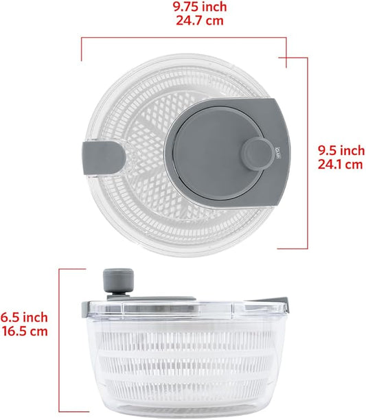 Glad Salad Spinner, 4.2 Quarts - Dishwasher Safe Lettuce Spinner, Fruit Washer, and Vegetable Strainer - Colander, Toss & Serve Bowl, and Locking Lid, Heavy Duty Plastic
