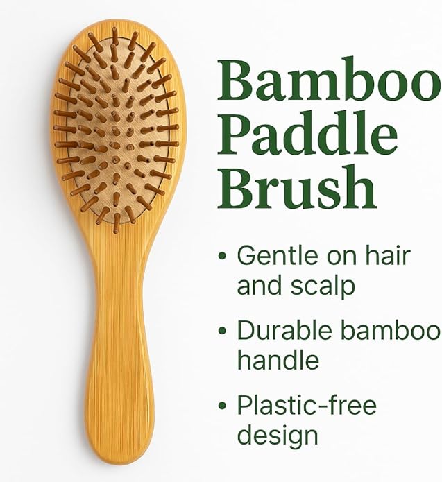 Eco-Friendly Bamboo Personal Care Set β Hair Brush, Massage Brush, Facial Brush, Toothbrush, Reusable Cotton Pads & Storage Bags β Sustainable Zero Waste Gift for Women & Men