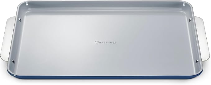 Caraway Non-Stick Ceramic Baking Sheet - Naturally Slick Ceramic Coating - Non-Toxic, PTFE & PFOA Free - Perfect for Baking, Roasting, and More - Large (18" x 13") - Navy