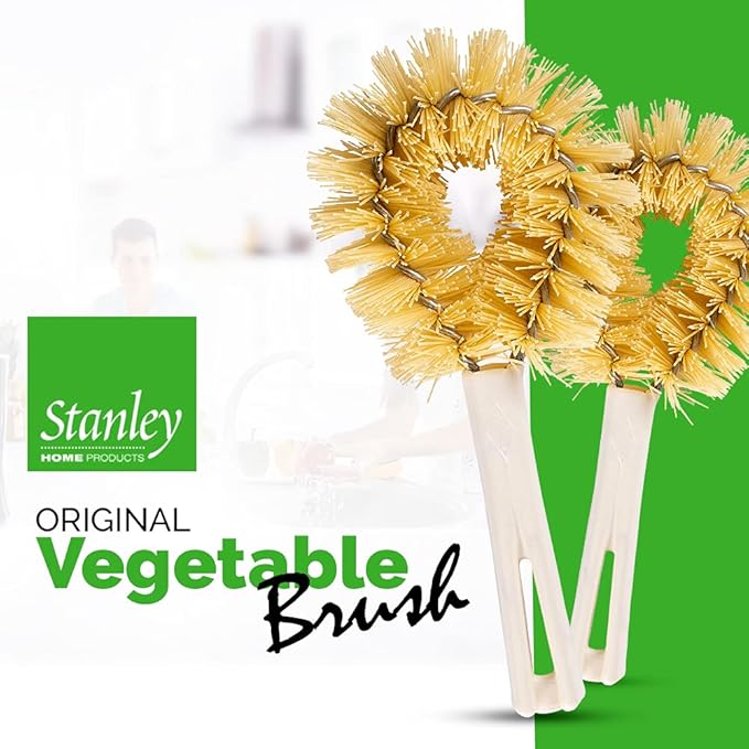 Stanley Home Products Original Vegetable Brush - Sturdy Compact Kitchen Brush for Small to Medium Veggies and Fruits - Removes Dirt Cleans Effectively Perfect for Home Use (1 Pack)