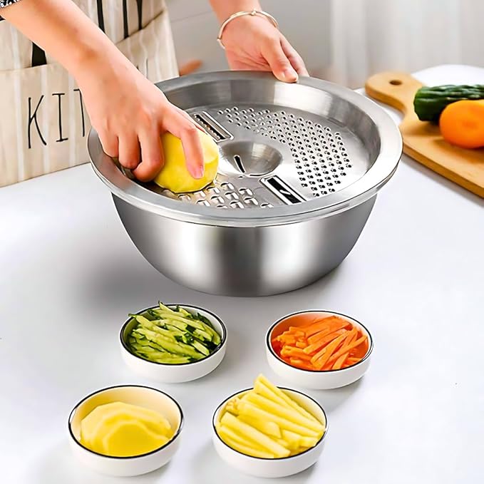 ๐ญ๐ฑ ๐ฌ๐ฒ๐ฎ๐ฟ๐ ๐ช๐ฎ๐ฟ๐ฟ๐ฎ๐ป๐๐ 3-in-1 Multifunctional Stainless Steel with Grater,Drain Basin and Solid Basin for Cutting/Washing Vegetables & Fruits Easily and Conveniently