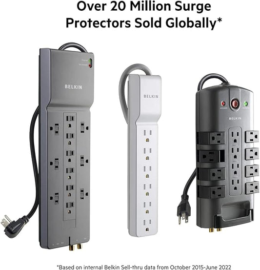 Belkin 6-Outlet Commercial Power Strip Surge Protector, 6ft Cord, 720 Joules, White
