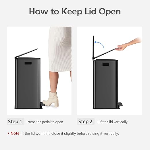 GarveeHome 60 L/16 gal Kitchen Trash Can,2×8 gal Pedal Trash Bin with Removable Baskets,Stainless Steel Garbage Can for Kitchen Office Restaurant School Hospital