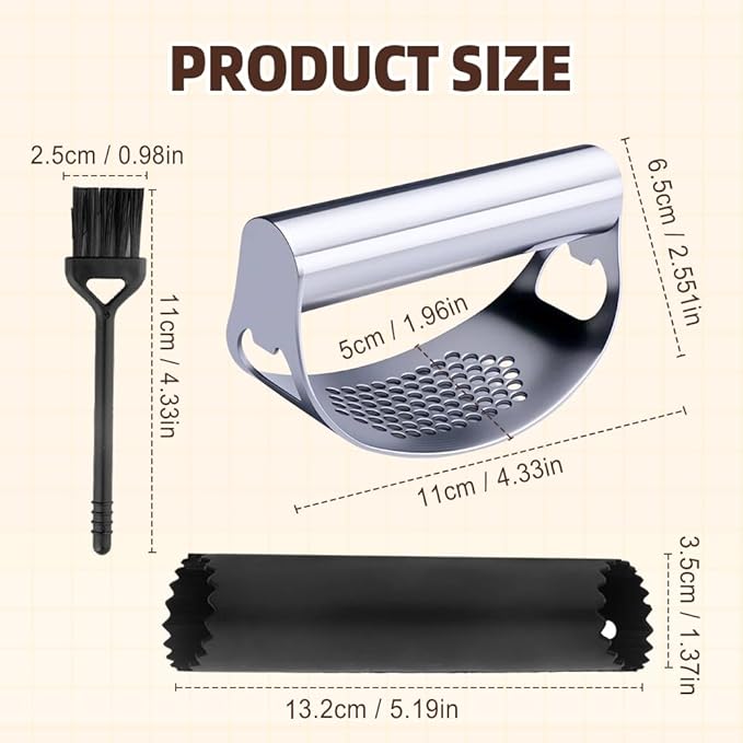 2025 Upgraded Garlic Press Stainless Steel, Garlic Press Rocker Professional Kitchen Gadgets Garlic Mincer Garlic Crusher, Heavy Duty Mincer Tool Garlic Chopper Garlic Presser Mincer (2Sets)