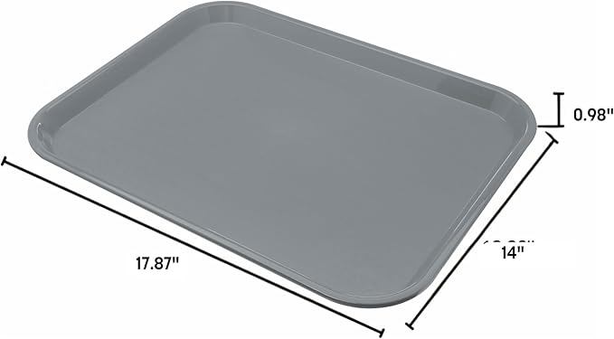 Carlisle FoodService Products Cafe Fast Food Cafeteria Tray with Patterned Surface for Cafeterias, Fast Food, And Dining Room, Plastic, 17.87 X 14 X 0.98 Inches, Forest Green