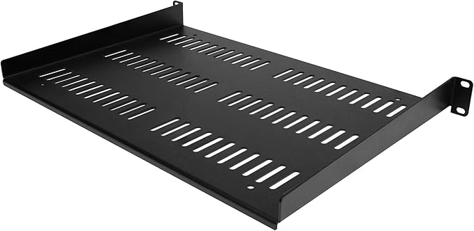 StarTech.com 1U Server Rack Shelf - Universal Vented Rack Mount Cantilever Tray for 19" Network Equipment Rack & Cabinet - Durable Design - Weight Capacity 55lb/25kg - 12" Deep (SHELF-1U-12-FIXED-V)
