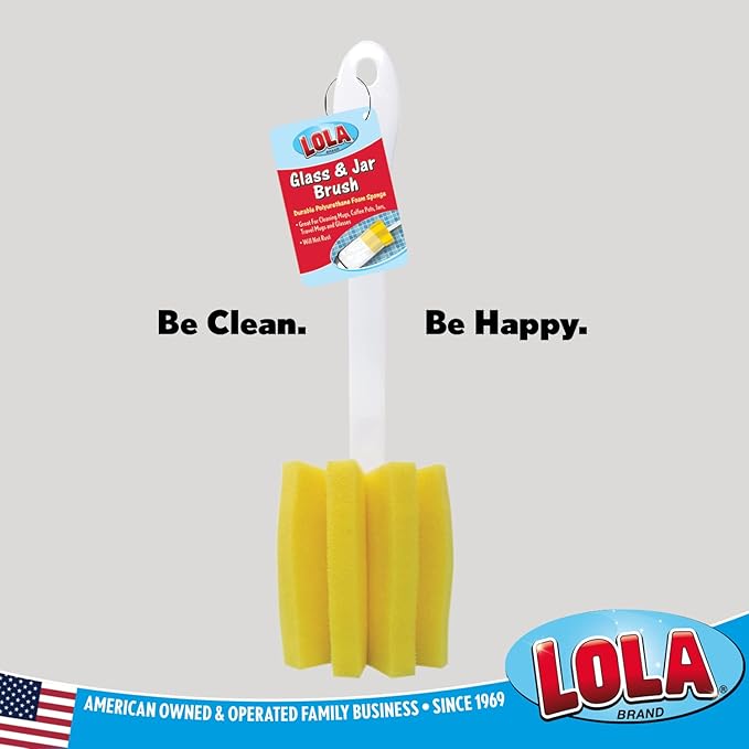 LOLA Glass & Jar Sponge Brush, Star Shaped, Foam Material, Dishwasher Safe, Non-Scratch, Perfect for Glasses, Mugs, Bottles. 1 Pack