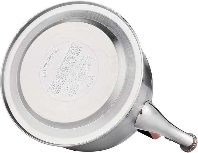Tea Kettle Stainless Steel Teapot, Stainless Steel Teakettle for Stove Top with Heat Proof Ergonomic Handle 3.0 Quart
