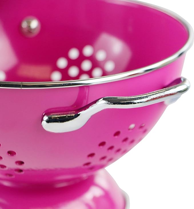 Calypso Basics by Reston Lloyd Powder Coated Enameled Colander, 3 Quart, Magenta