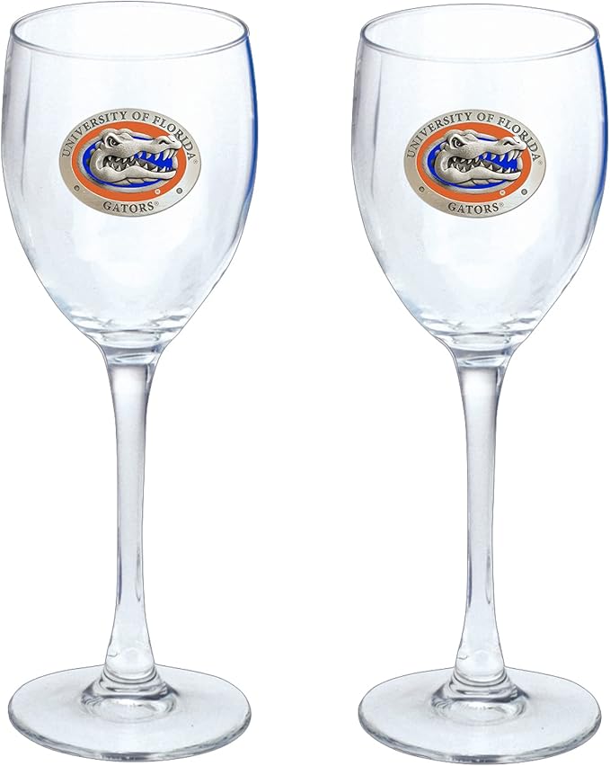 Heritage Pewter University of Florida Glass Goblets β Set of 2 | 12 OZ Goblet Wine Glasses | Expertly Crafted Pewter Glass