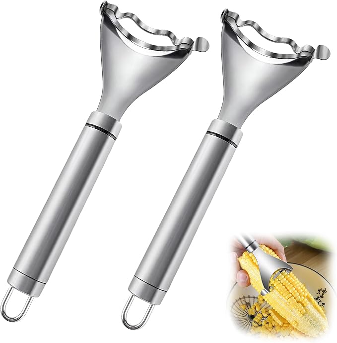 2 Pcs Corn Peeler, Corn Stripper Corn Cob Stripper Tool,Corn Stripper for Corn on the Cob Remover Tool,Corn Thresher with Ergonomic Handle,Kitchen Gadget