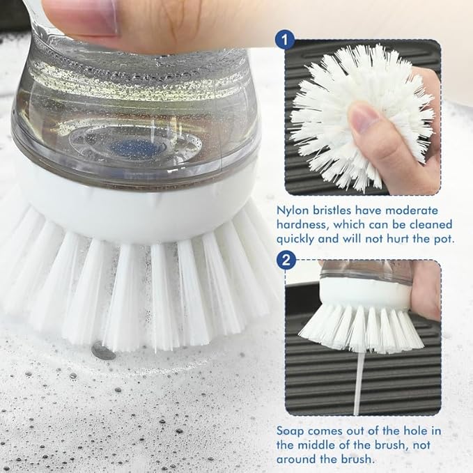 Palm Brush Refills for OXO Soap Dispensing Dish Brush - 8 Pack Cleaning Replacement Brush Head for OXO Palm Brush