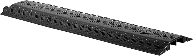 VEVOR 2 Pack Drop Over Cable Cover, 2 Channel Heavy Duty Cable Hose Protector Ramp, 38.3'' Floor Cord Cover, 17,500 lbs/Axle Load Capacity, for Traffic Areas, Indoor, Outdoor, Home, Office, Warehouse