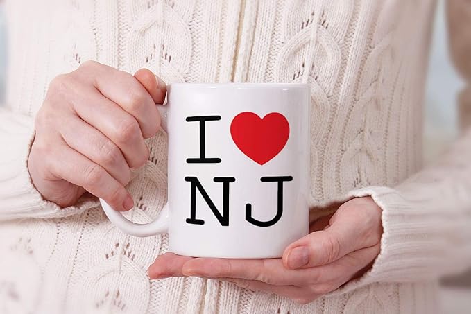 MUGBREW I Love NJ New Jersey Ceramic Coffee Mug Tea Cup, 11 OZ
