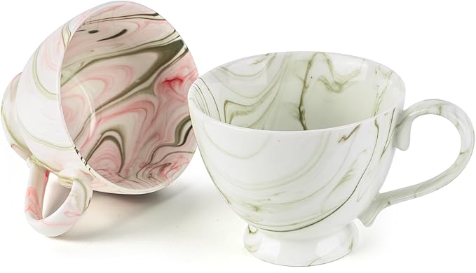 20 Oz Marble Ceramic Coffee Mug, Hand-Painted Artisan Tea Cup, Large Capacity Drinkware for Latte/Cappuccino,Home Kitchen/Office Must-Have, Ideal Gift for Coffee Enthusiasts & Art Aficionados